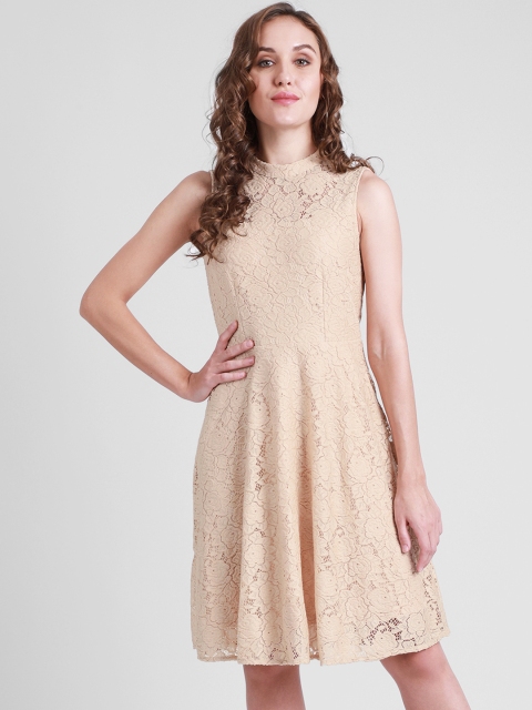 

Zink London Women Beige Fit and Flare Dress