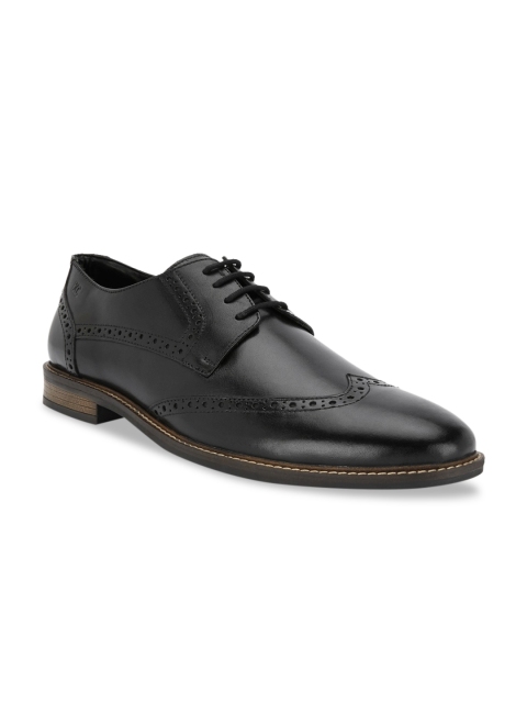 

Kenneth Cole Men Black Textured Leather Brogues