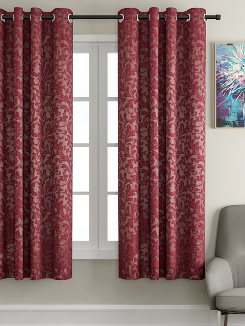 

VRINDA Maroon Single Window Curtain
