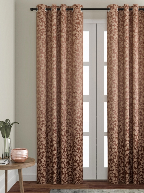 

VRINDA Brown Single Door Curtains