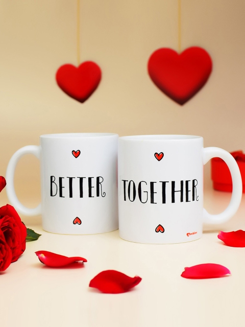 

Archies Love Gifts White 2-Pieces Printed Ceramic Cups Set