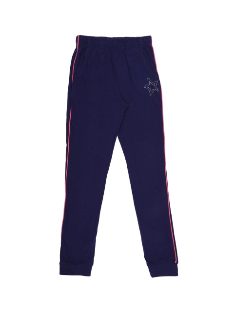 

Pantaloons Junior Girls Navy Blue Solid Straight Fit Joggers
