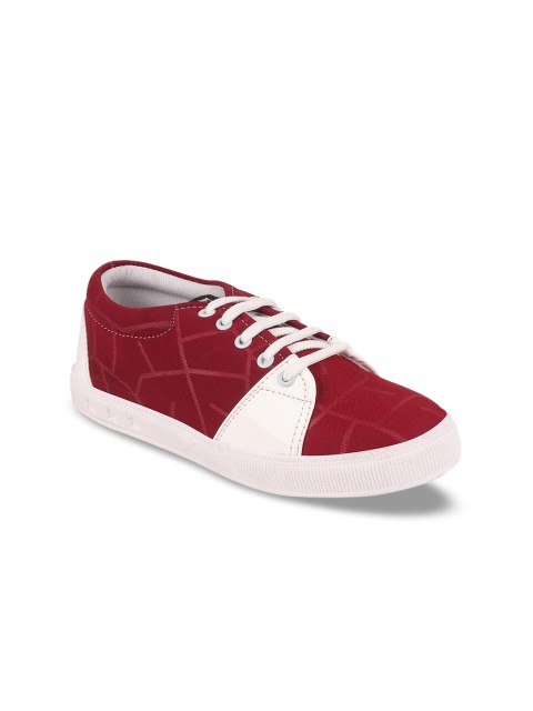 

FAUSTO Women Maroon Printed Sneakers
