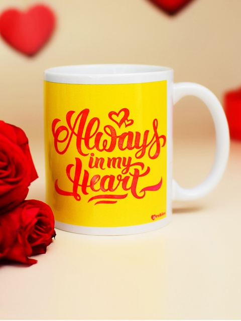 

Archies Love Gifts White & Yellow Printed Ceramic Cup