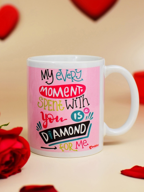 

Archies Love Gifts White & Pink Printed Ceramic Cup