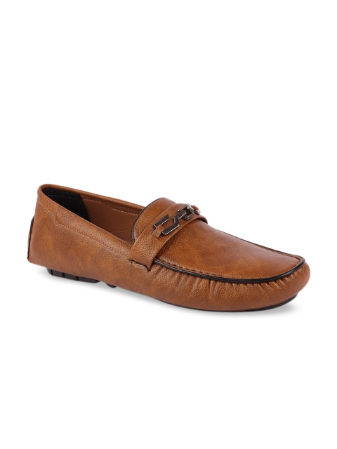 

FAUSTO Men Tan Brown Driving Shoes