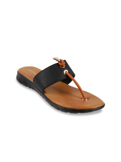 

Metro Women Black Solid T-Strap Flats