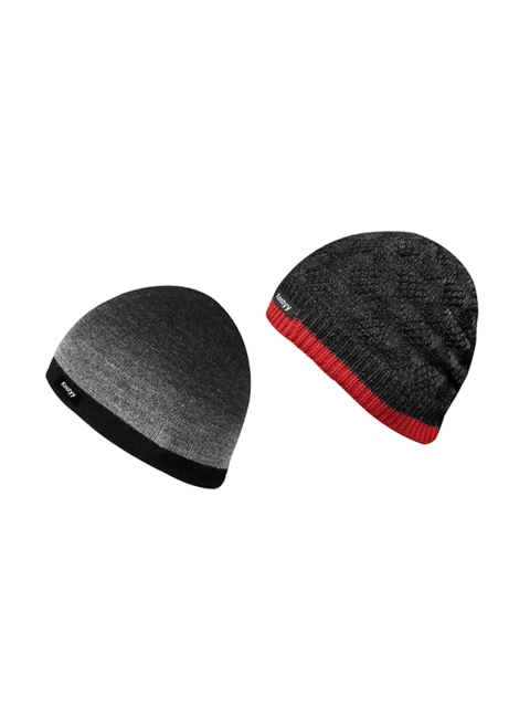 

Knotyy Men Pack of 2 Beanies, Grey