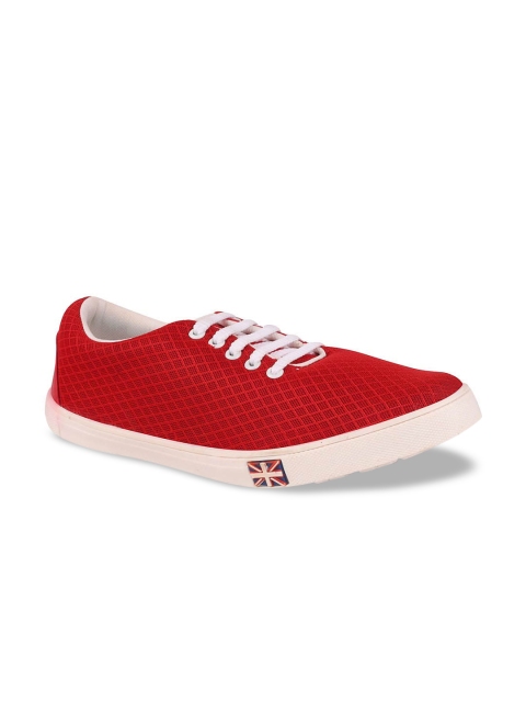 

FAUSTO Men Red Textured Sneakers