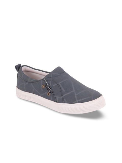 

FAUSTO Women Grey Printed Slip-On Sneakers