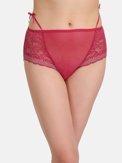 

Clovia Women Maroon Solid Hipster Briefs PN2544R14XL