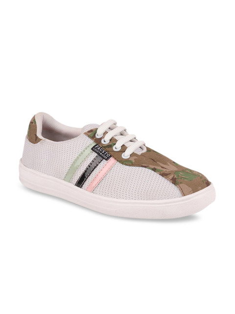 

FAUSTO Women Off-White Striped Sneakers