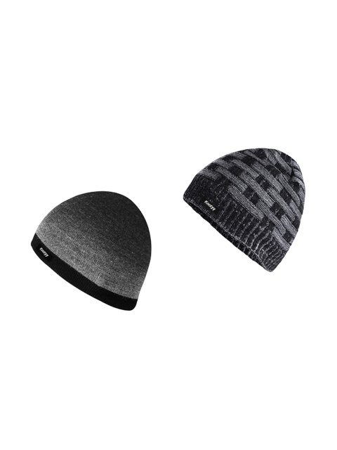 

Knotyy Men Pack of 2 Beanies, Grey