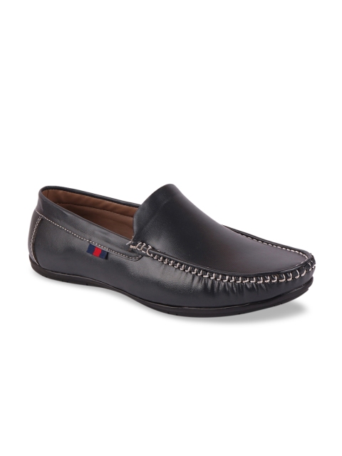 

FAUSTO Men Navy Blue Leather Loafers