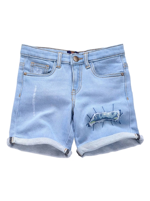 

KiddoPanti Boys Blue Solid Regular Fit Denim Shorts