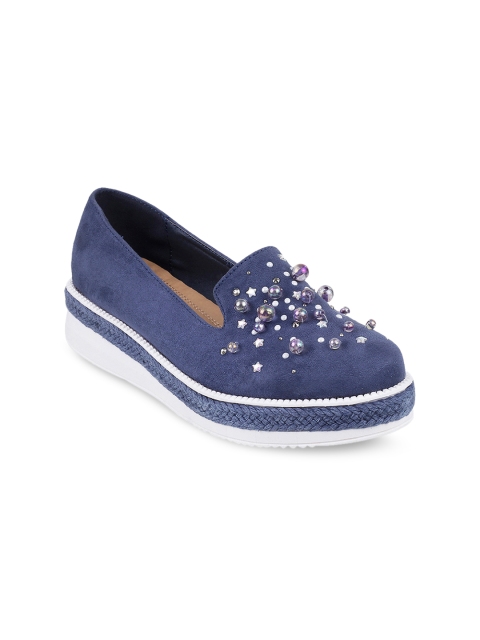 

Metro Women Blue Embellished Flatforms