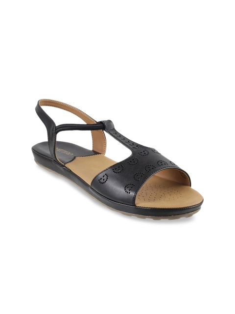 

Metro Women Black Solid Open Toe Flats