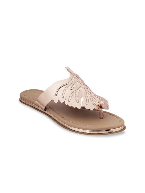 

Metro Women Beige Textured Open Toe Flats