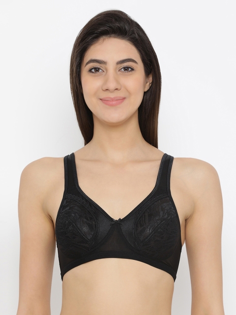 

Clovia Lace Non-Padded Non-Wired Full Figure Bra, Black