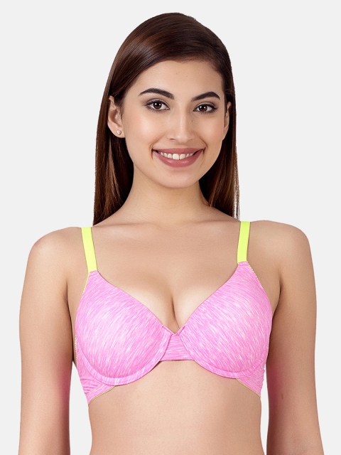 

Clovia Padded Underwired Push-Up T-Shirt Bra, Pink