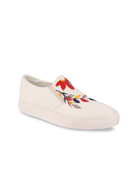 

FAUSTO Women White Slip-On Sneakers