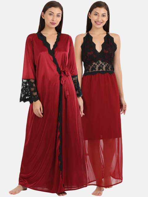 

Clovia Maroon Solid Nightdress NS1103R09S/M