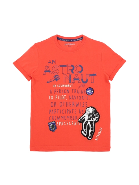 

Pantaloons Junior Boys Orange Printed Round Neck T-shirt