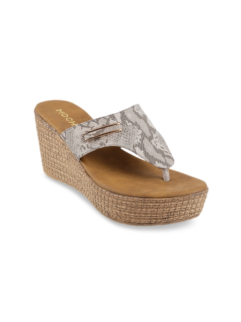 

Mochi Women Grey Printed Heels
