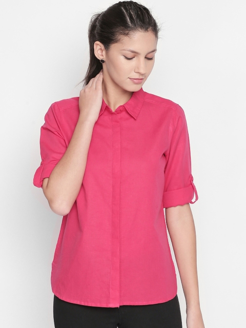 

Annabelle by Pantaloons Women Pink Regular Fit Solid Formal Shirt