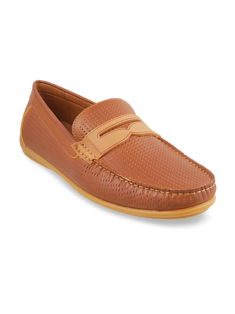 

Mochi Men Tan Brown Leather Loafers