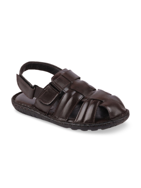 

FAUSTO Men Brown Leather Sandals