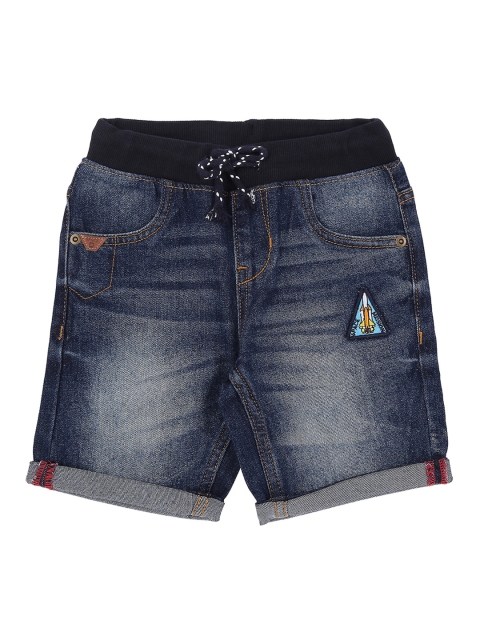 

Pantaloons Junior Boys Blue Washed Regular Fit Denim Shorts