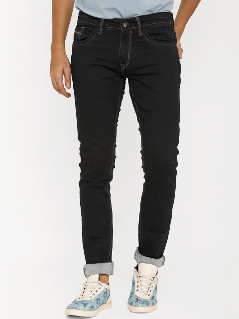 

Rex Straut Jeans Men Navy Blue Slim Fit Mid-Rise Clean Look Stretchable Jeans