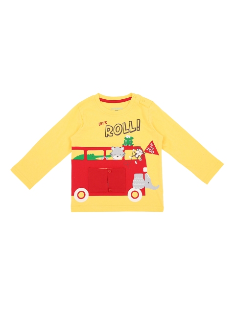 

Pantaloons Baby Boys Yellow Printed Round Neck T-shirt