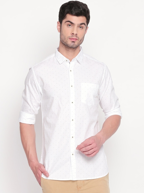 

BYFORD by Pantaloons Men White Slim Fit Printed Casual Shirt
