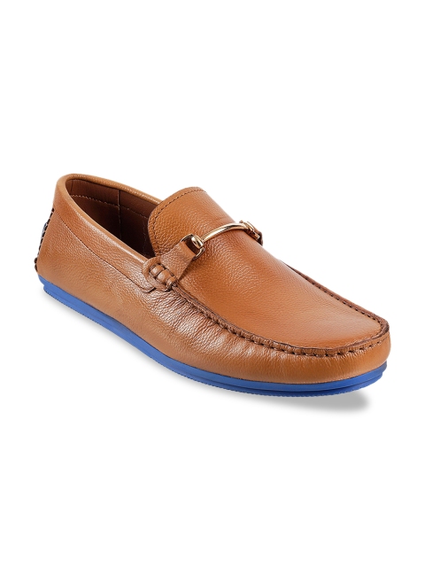 

Mochi Men Tan Brown Leather Loafers