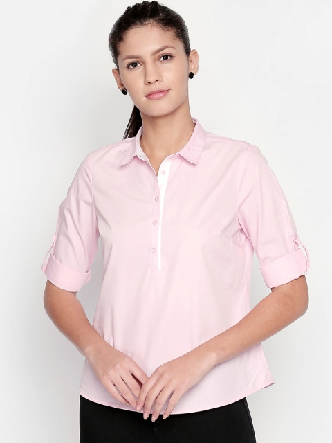 

Annabelle by Pantaloons Women Pink Regular Fit Solid Formal Shirt