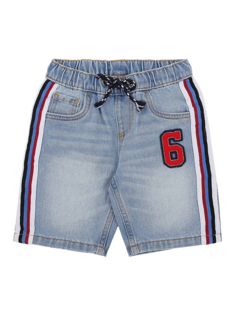 

Pantaloons Junior Boys Blue Solid Regular Fit Denim Shorts