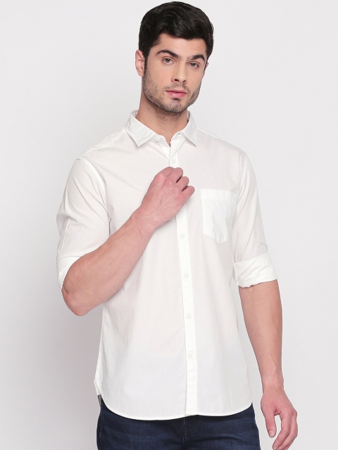 

BYFORD by Pantaloons Men White Regular Fit Solid Casual Shirt