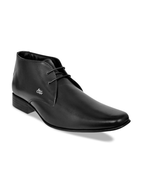 

Allen Cooper Men Black Formal Mid-Top Leather Boots