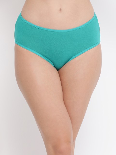 

Clovia Women Green Solid Mid Rise Hipster Briefs PN3255P17XL