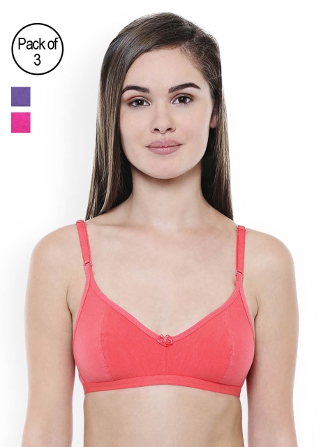 

Bodycare Pack of 3 Assorted Solid Non-Wired Non Padded Everyday Bra E1575C-A-COFULIL