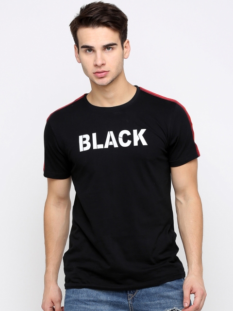

Maniac Men Black Printed Round Neck T-shirt