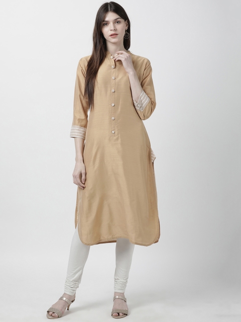 

Soch Women Beige Solid Straight Kurta