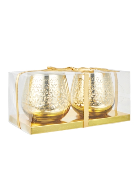 

Living Essence Set of 2 Gold-Toned Candle Holders