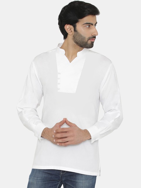 

Raas Men White Solid Straight Kurta