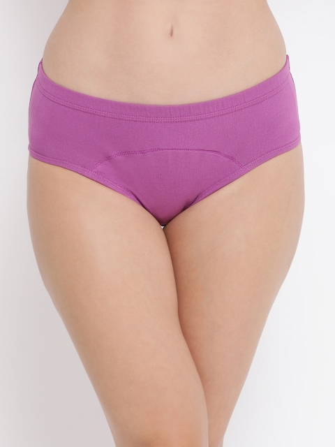 

Clovia Women Purple Solid Mid Rise Period Hipster Brief PN2300A15XL