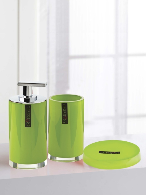 

OBSESSIONS Green Set Of 3 Bathroom Accessories