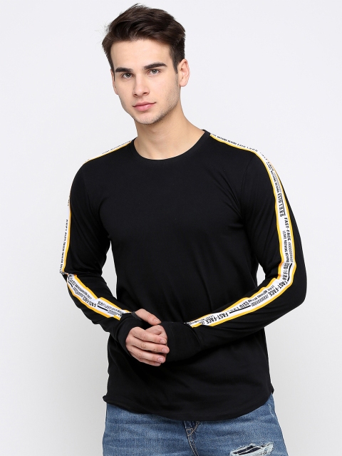 

Maniac Men Black Solid Round Neck Pure Cotton T-shirt