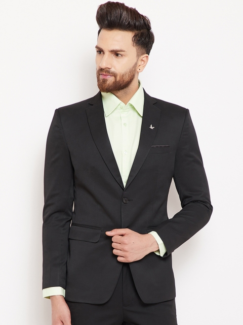 

Canary London Men Black Solid Slim Fit Single-Breasted Formal Blazer
